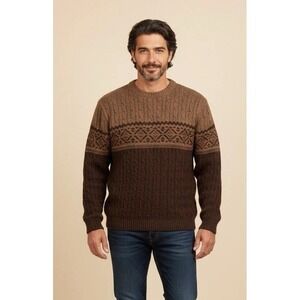 Vtg  Liberty Sweaters2X Geometric Knit Pullover  Grandpa Sweater Mens USA 90s